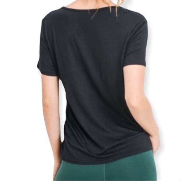 Black Short Sleeve Shirt Side Ribbon Accent - Picture 3 of 4